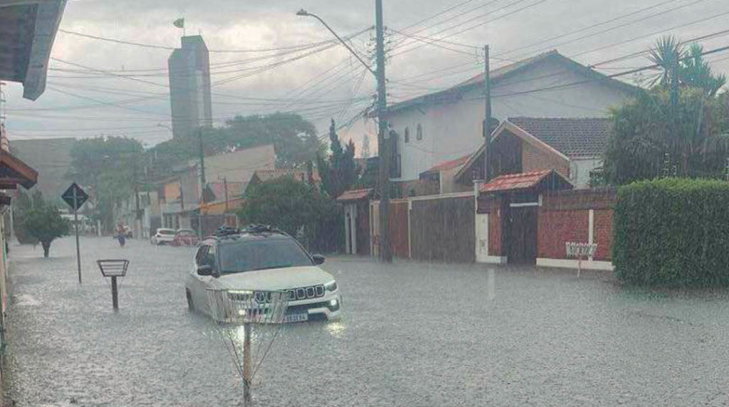 Tempestade causa alagamentos e queda de árvores em Taubaté - DEFESA CIVIL