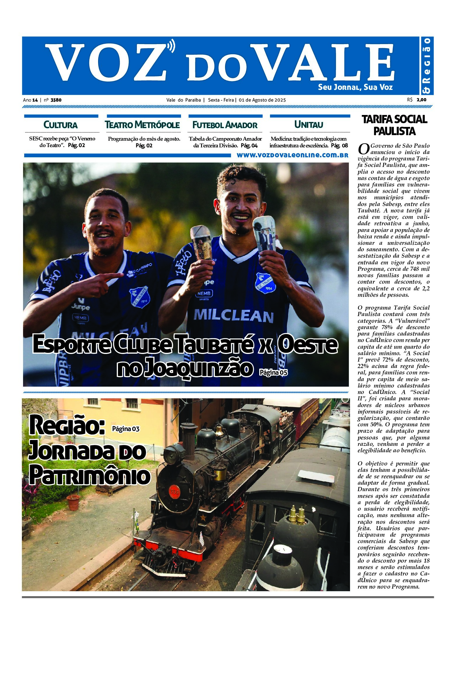 Edição de 01 de Agosto de 2025