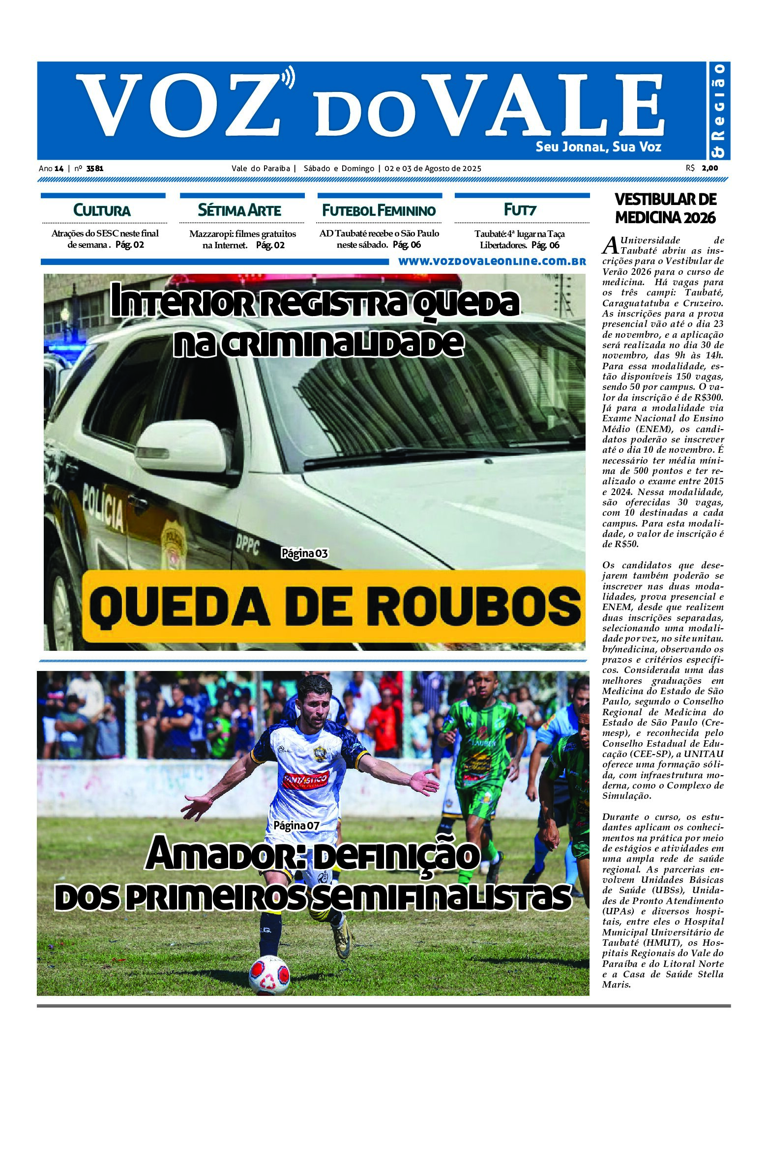 Edição de 02 e 03 de Agosto de 2025